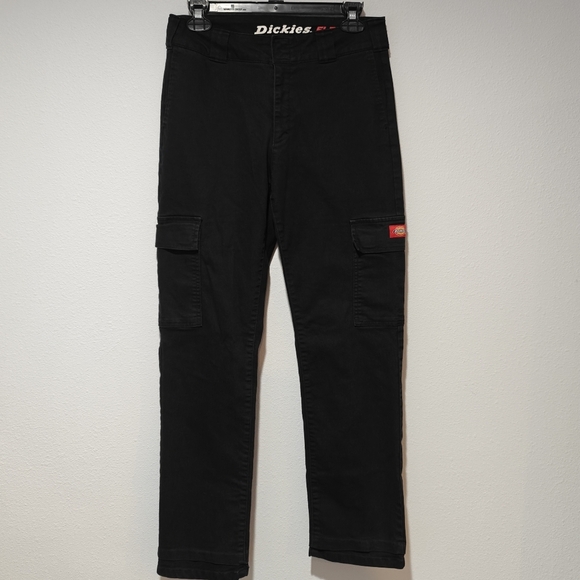 Y2K Dickies Flex Cargo Pants Size 7 / 28 Black - Picture 3 of 8